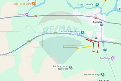 Teren 17112 mp de vanzare, A2 nod rutier Fundulea, Autostrada Soarelui - 1