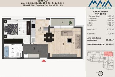 Apartament finisaje premium | 2 camere | Pitesti Nord | Central | Langa padure - 1
