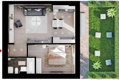 Studio Dublu cu gradina | Tip 2A | HILS Republica - 4