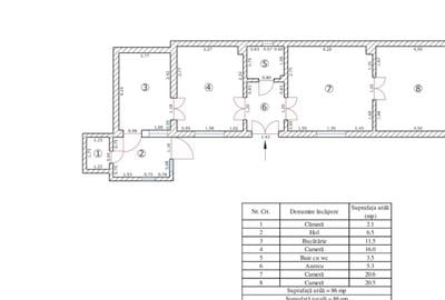Apartament cu 3 camere semidecomandat în Schei