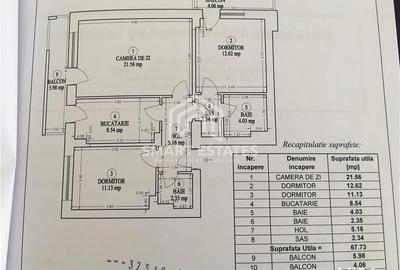 3 camere Baba Novac Residence | etaj 3 - 9
