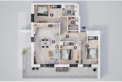 Apartament 4  camere - 5