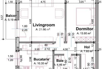 Apartament cu 2 camere decomandat în Trivale