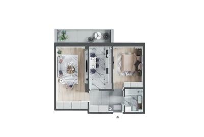 Apartament cu 2 camere decomandat în Centru Civic