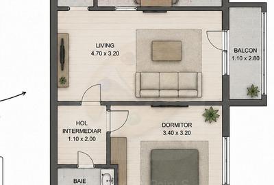 Soarelui | 2 Camere | Etaj 1 | Mobilat si Utilat | Disponibil imediat - 11