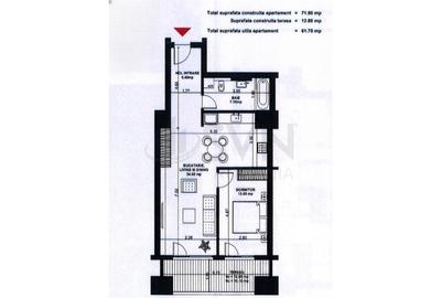 REA1026257 Apartament 2 camere terasa 13 mp Aviatiei - 2