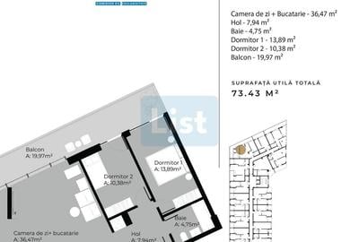 Apartament cu 3 camere semidecomandat în Sopor