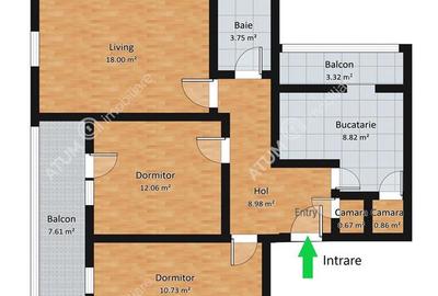 Apartament 3 camere decomandate 2 balcoane zona Mihai Viteazul Sibiu - 10