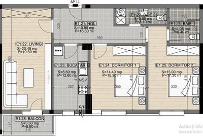 Apartament cu 3 camere decomandat în Berceni