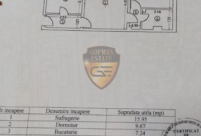 2 camere, Inel 1 / Eden, 45 mp, mobilat și utilat, etaj 4/4, centrala gaz, A/C - 11