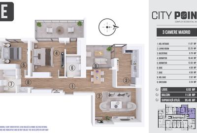 Apartament 3 camere de vanzare - City Point Aviatiei - 10