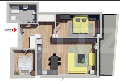 Apartament cu 3 camere semidecomandat în Dâmbul Rotund