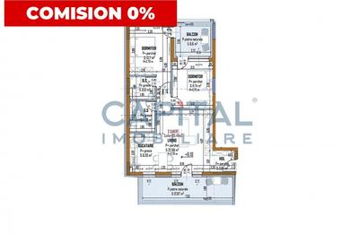 Apartament cu 3 camere semidecomandat în Mărăști