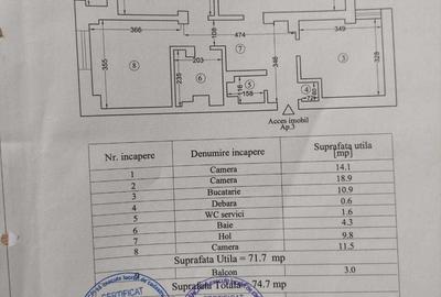 Apartament cu 3 camere decomandat în Faleza Nord