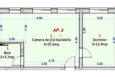 Apartament cu 2 camere semidecomandat în Șelimbăr