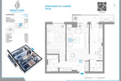 Adamant Towers | apartament 2 camere cu debara | tip 2B ~ 66mp Nicolina Iasi - 14