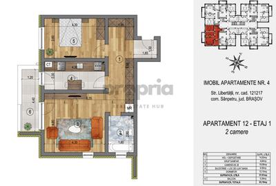 APARTAMENT 2 CAMERE 57,91 MP UTILI -  RATE DEZVOLTATOR - 5% AVANS - 6