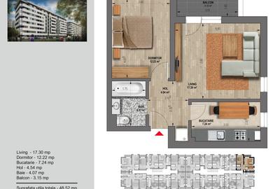 Apartament 2 cam- 48mp utili- decomandat Weiner 12 Residence Direct Dezvoltator - 16