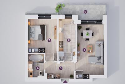 Vanzare  apartament cu 2 camere. Rate la dezvoltator pe 7 ani. - 4