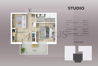 Apartament 2 camere tip studio- Cheile Turzii- Metrou Dimitrie Leonida - 8