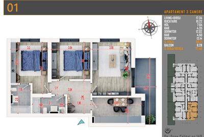 (AP1/P/BL3) 3 camere, Titan - Pallady - Metrou Teclu