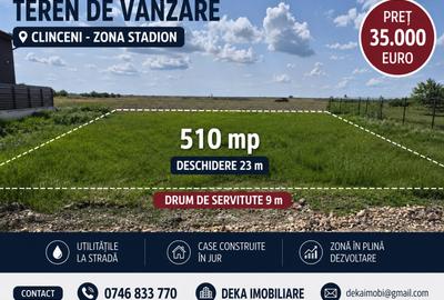 Teren Construcții intravilan de 510 mp, în Clinceni