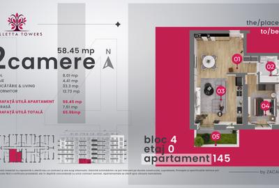 2 camere /66mp utili /parter /Valletta Towers - 1