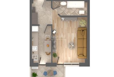 Apartament 1 camera, bloc nou, Podu Ros, intabulat! - 3