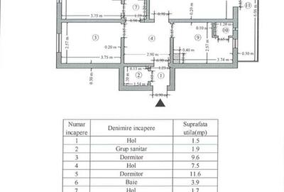 Apartament cu 3 camere, 2 bai, UMF CENTRU, decomandat, bloc din 1980 - 12