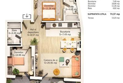 Proiect NOU | Apartamente de 2,3 si 4 camere | Centru - Parcul Central - 8
