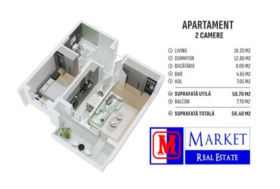 Apartament 2 camere decomandat - Metrou Berceni (1,7 km)