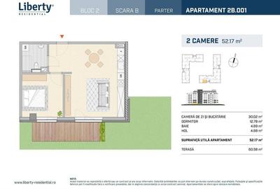 Apartament cu 2 camere semidecomandat în Semicentral