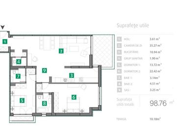 Apartament 3 camere vedere lac/ imobil nou/ comision 0 - 13