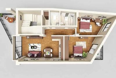 Vanzare 3 camere 79mp | terasa 75mp | apartament nou