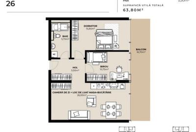 PROIECT EXCLUSIVIST! Apartament de vanzare, 63,80 mp, Complex SDC - 4