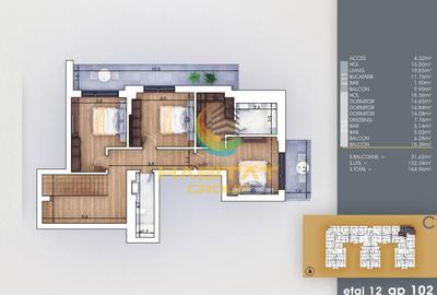 Pallady 4 camere tip duplex 165 mp la 8 minute metrou Teclu - 3