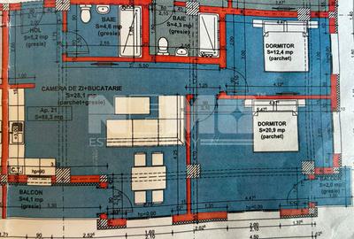APARTAMENTE NOI | 130.000 Euro | 3 CAMERE | 88,3 mp - 1