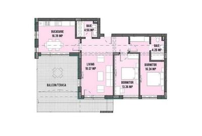 Apartament 3 camere cu terasa 36mp - 1