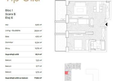 PRIMA ASTERA | FAZA I Apartament cu 2 cam + birou tip C1 - 10