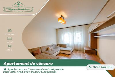Apartament cu 3 camere decomandat, mobilat în Alfa
