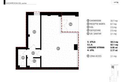 Spatiu 50mp cu vitrina 10 ml - imobil nou Antracit Coandă - 1