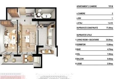 Apartament cu 2 camere decomandat în Mihai Bravu