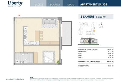 Apartament cu 2 camere semidecomandat în Semicentral