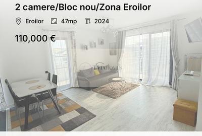 Apartament cu 2 camere semidecomandat, mobilat în Florești