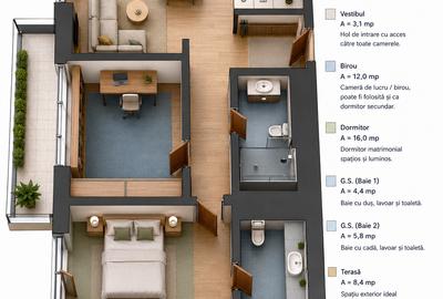 Apartament 3 camere în Cortina Elysium | Băneasa - 7