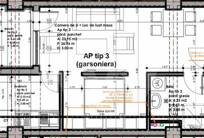 Apartament - Garsoniera bucatarie separata balcon de vanzare 33.6mpu - 3