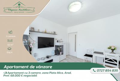 Apartament cu 3 camere semidecomandat, mobilat în Central
