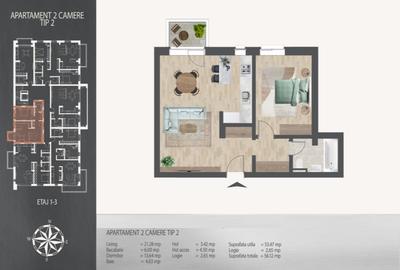 Apartament cu 2 camere decomandat în 1 Decembrie 1918