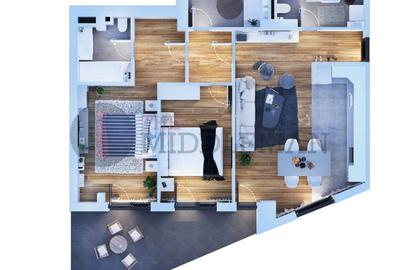 Apartament cu 3 camere semidecomandat în Obor