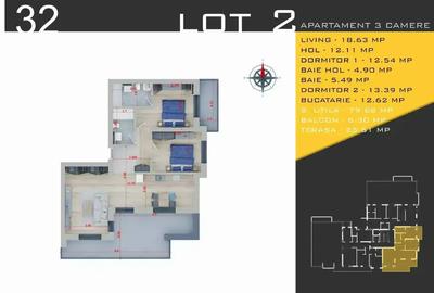 3 Camere Terasa 32mp | 111 mp | 15 min metrou | Comision 0% - 2